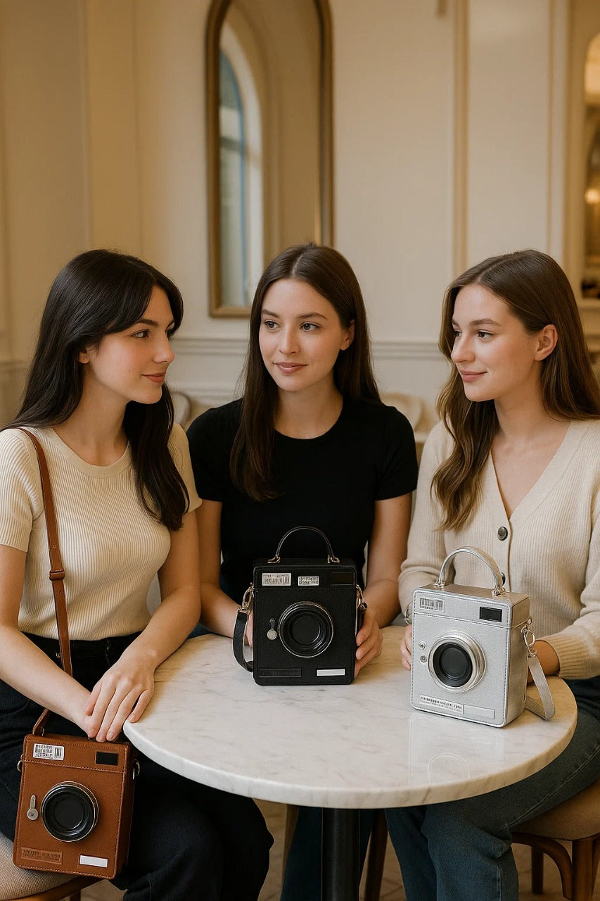 Vintage camera Handbag (Brown)