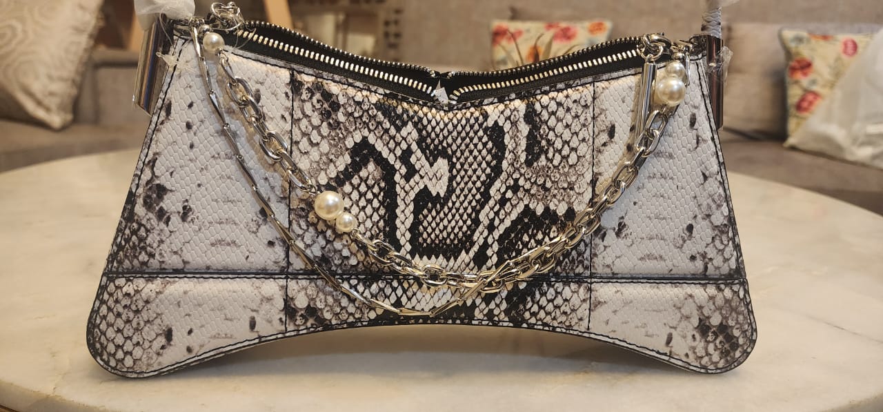 Snake Skin Print Mini Handbag