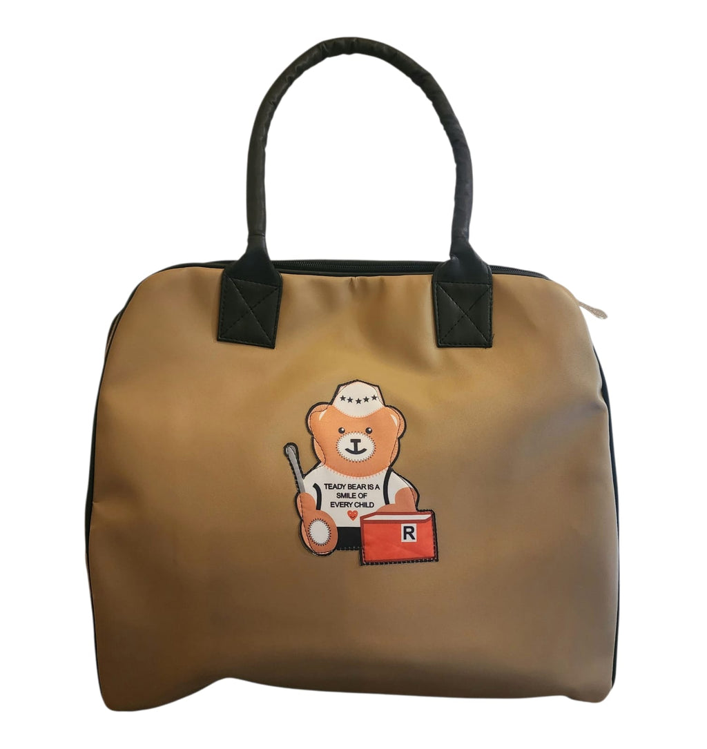 Teddy Motif Extra Large Leatherette Tote Bag