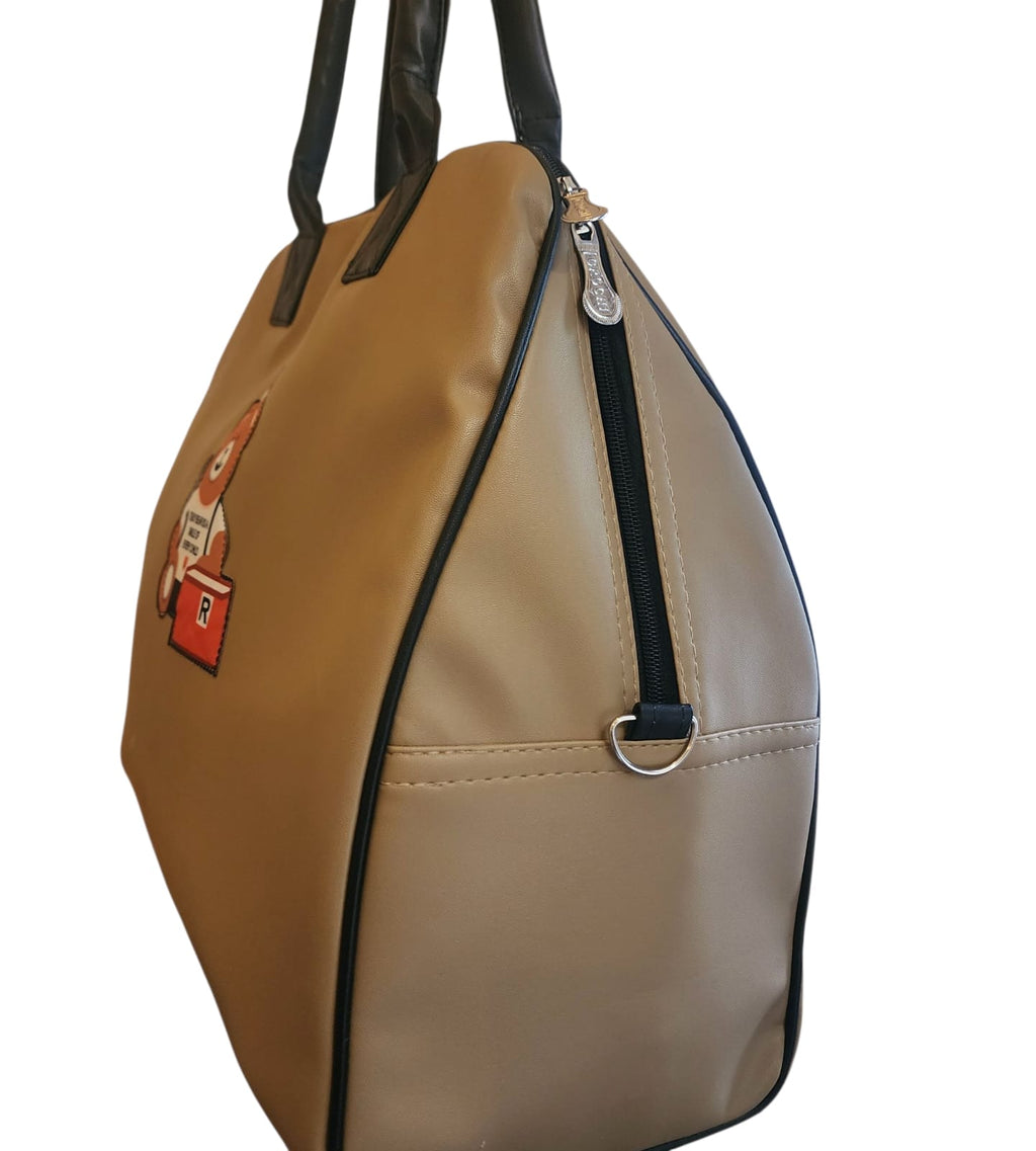 Teddy Motif Extra Large Leatherette Tote Bag