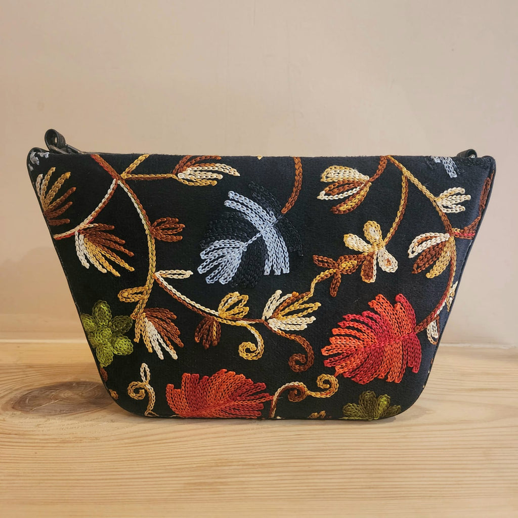 Pashmina style embroidery Boat Sling bag
