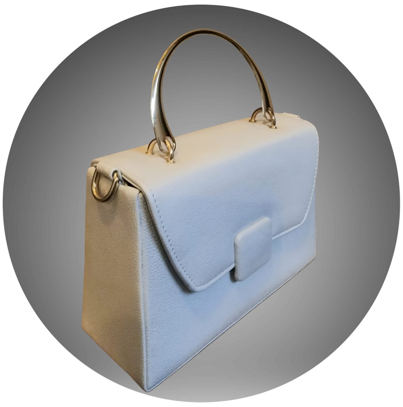 Bucket shape Satchel Style leatherette metal handle