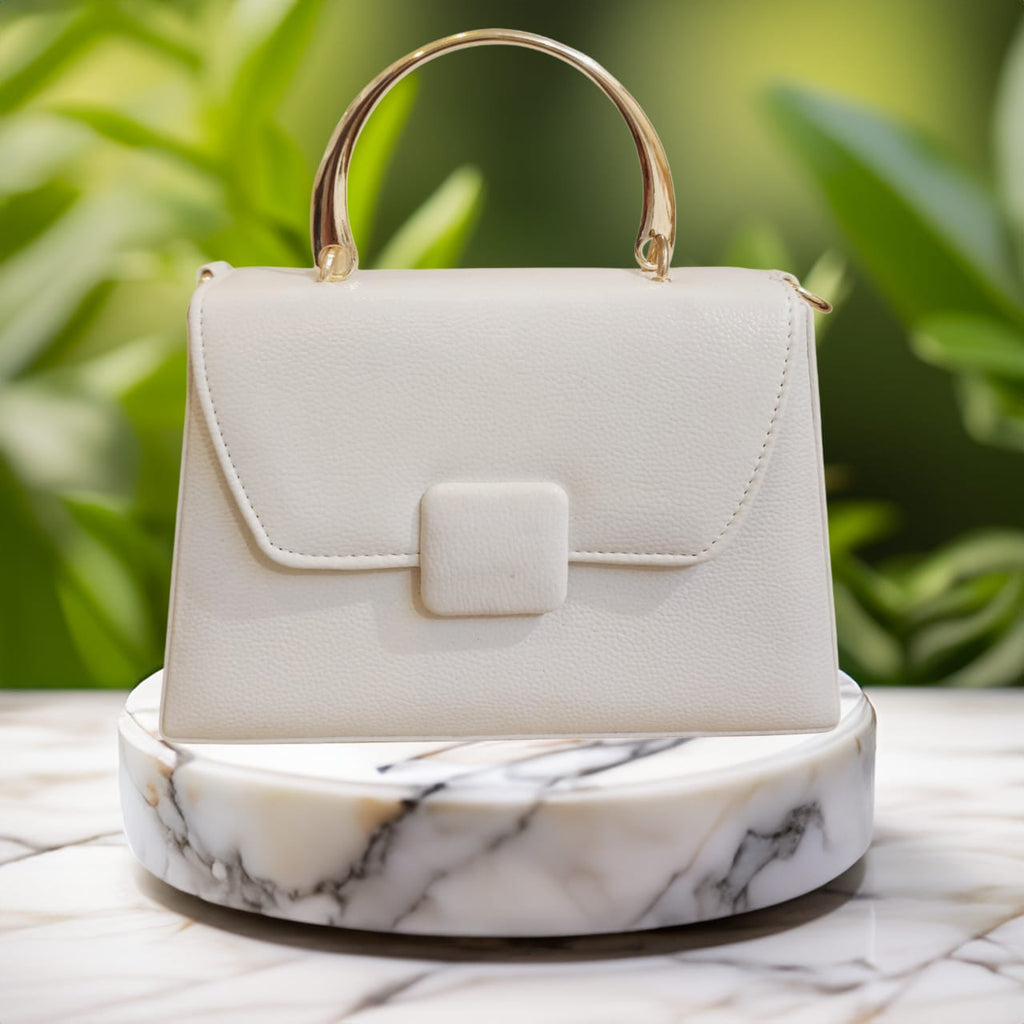 Bucket shape Satchel Style leatherette metal handle