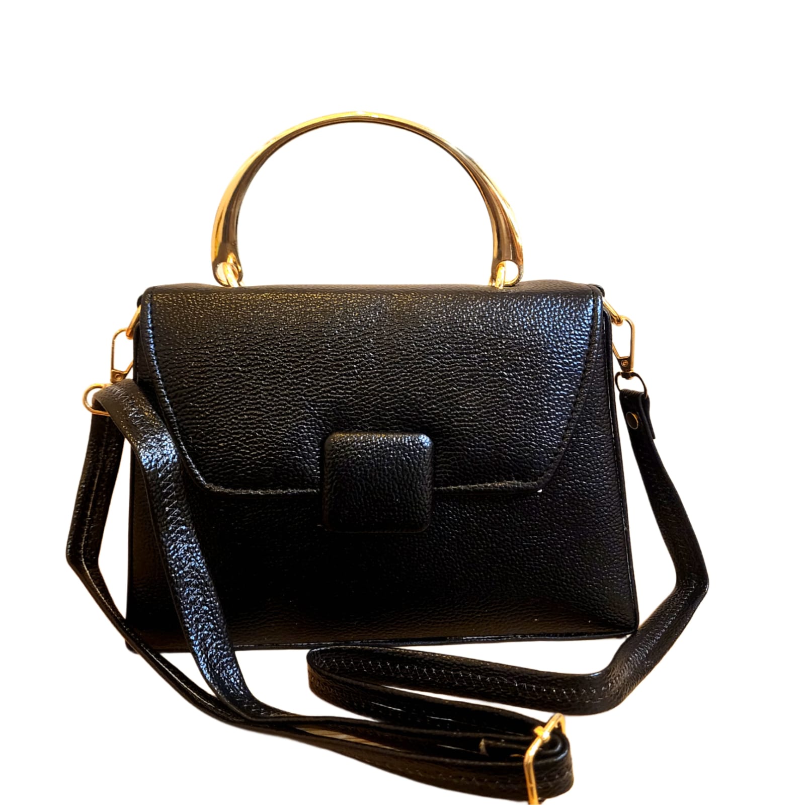Bucket shape Satchel Style leatherette metal handle