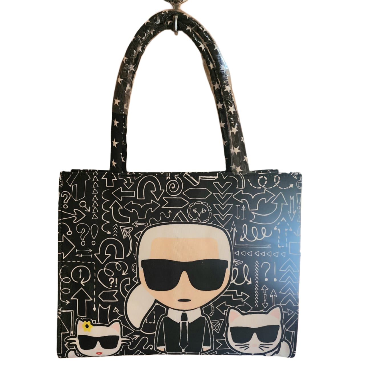 Karl Designer Character Black & White Tote