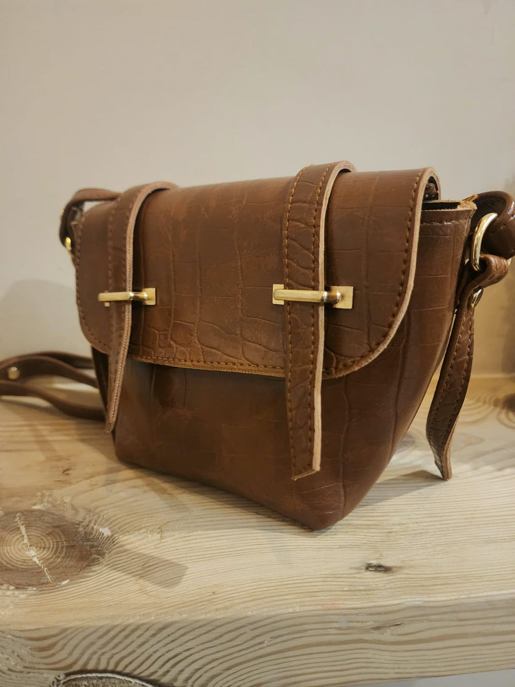 Croco vintage style Mini Sling Bag