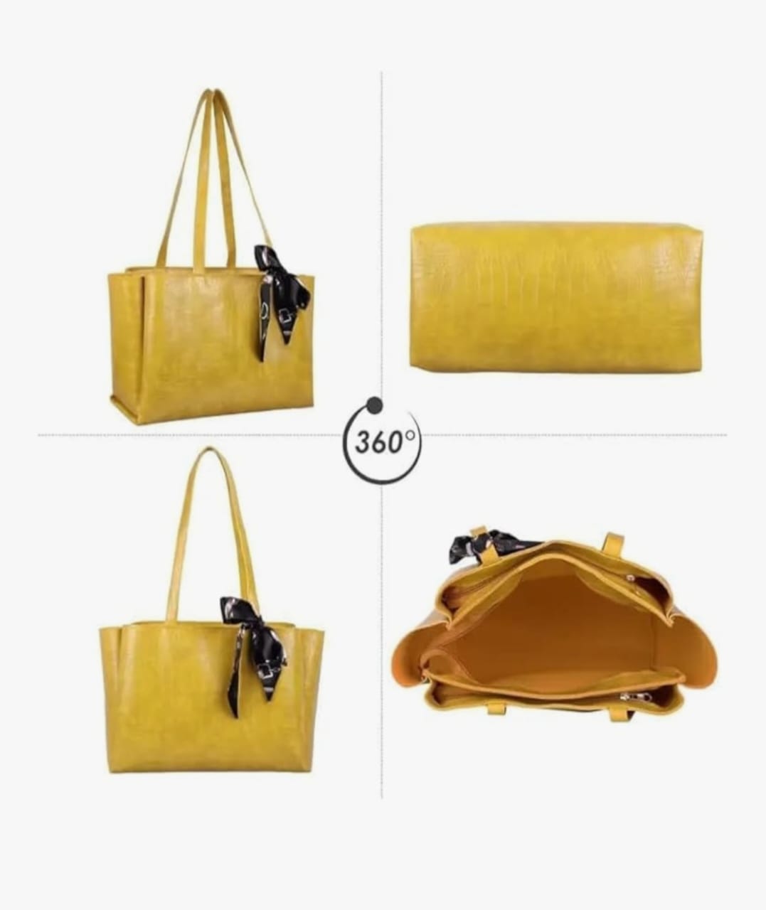 Croco Vegan LeatherTote with Random scarf