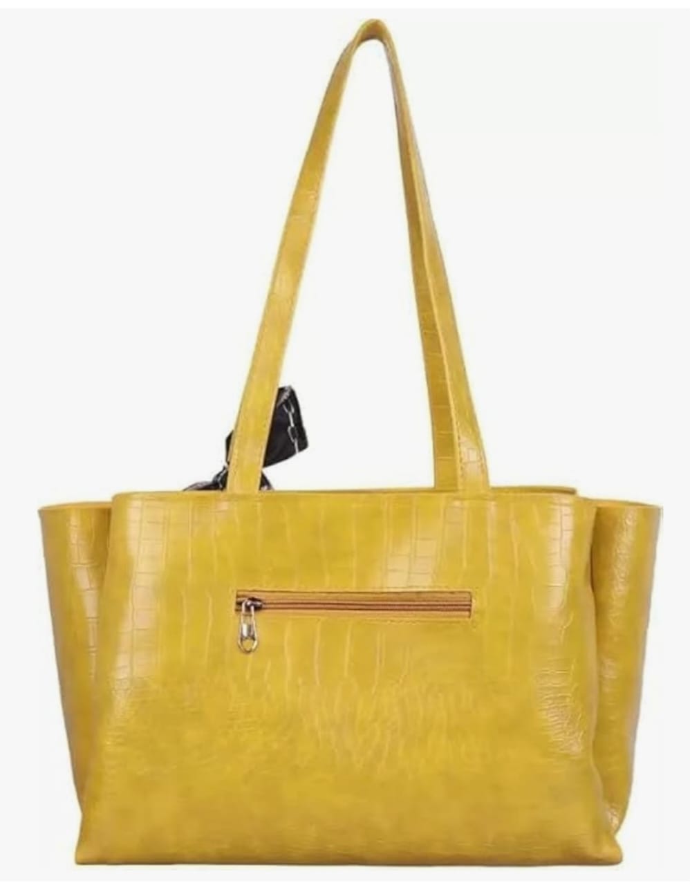 Croco Vegan LeatherTote with Random scarf