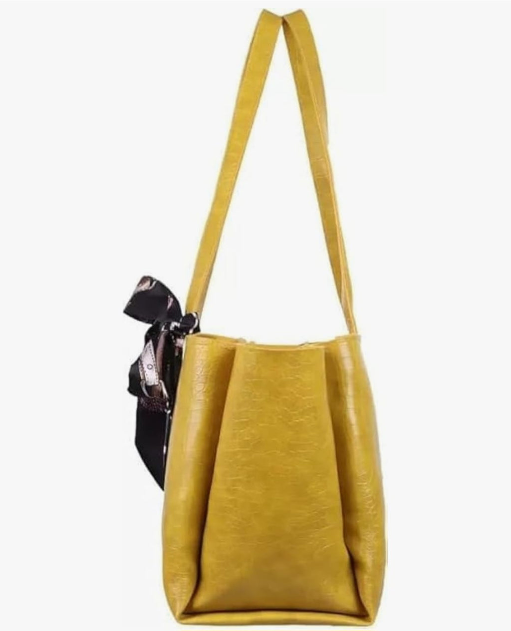 Croco Vegan LeatherTote with Random scarf