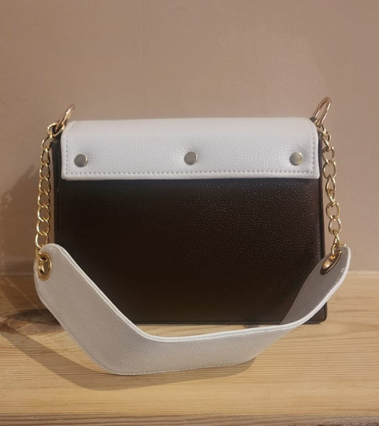 Leather dual tone sling Handbag