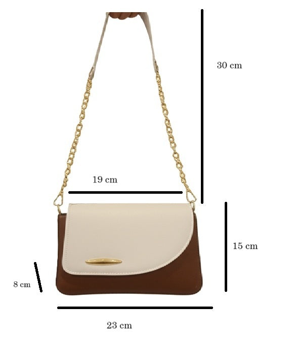 Leather dual tone sling Handbag