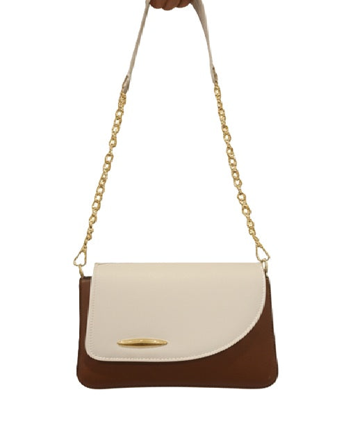 Leather dual tone sling Handbag