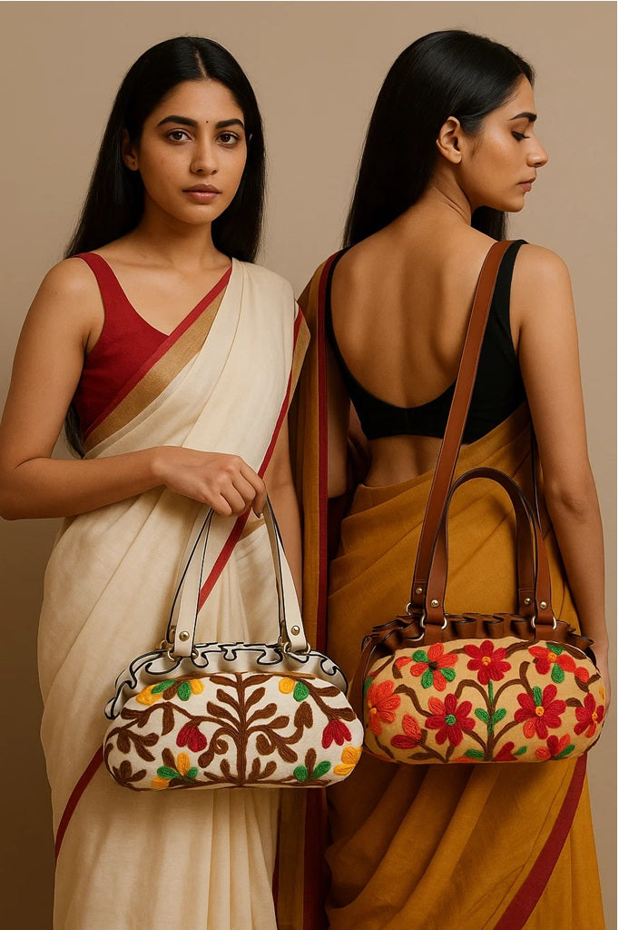 Floral embroidered handbag