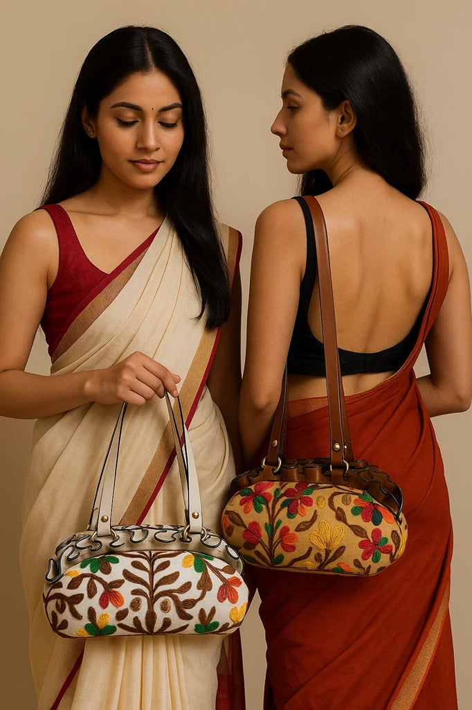 Floral embroidered handbag