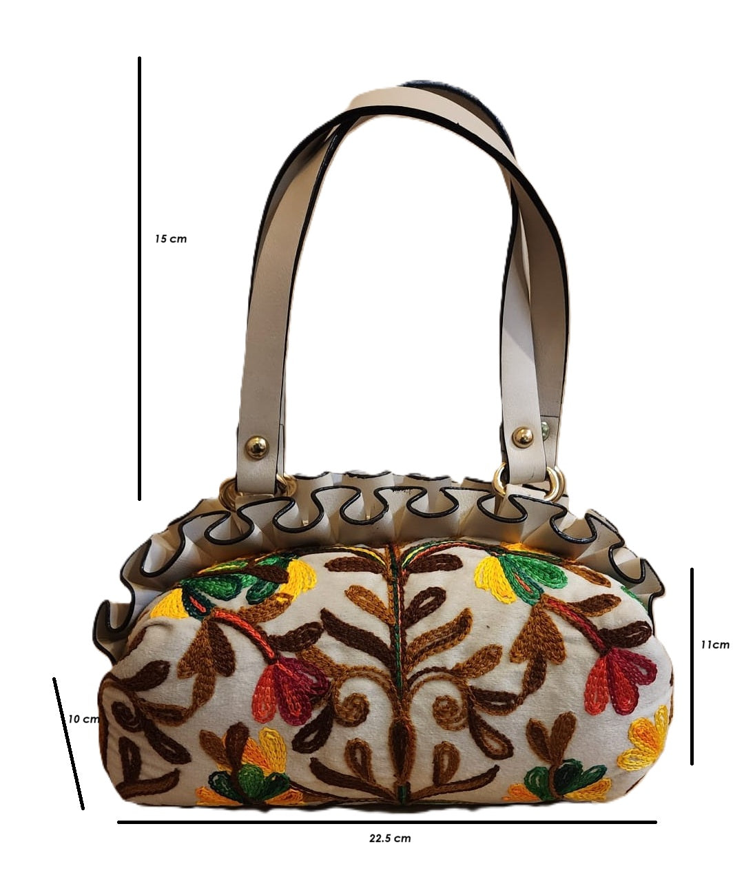 Pashmina Embroidery Round Frill Style