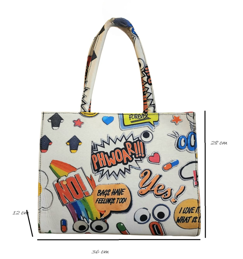 Graffiti Tote - White