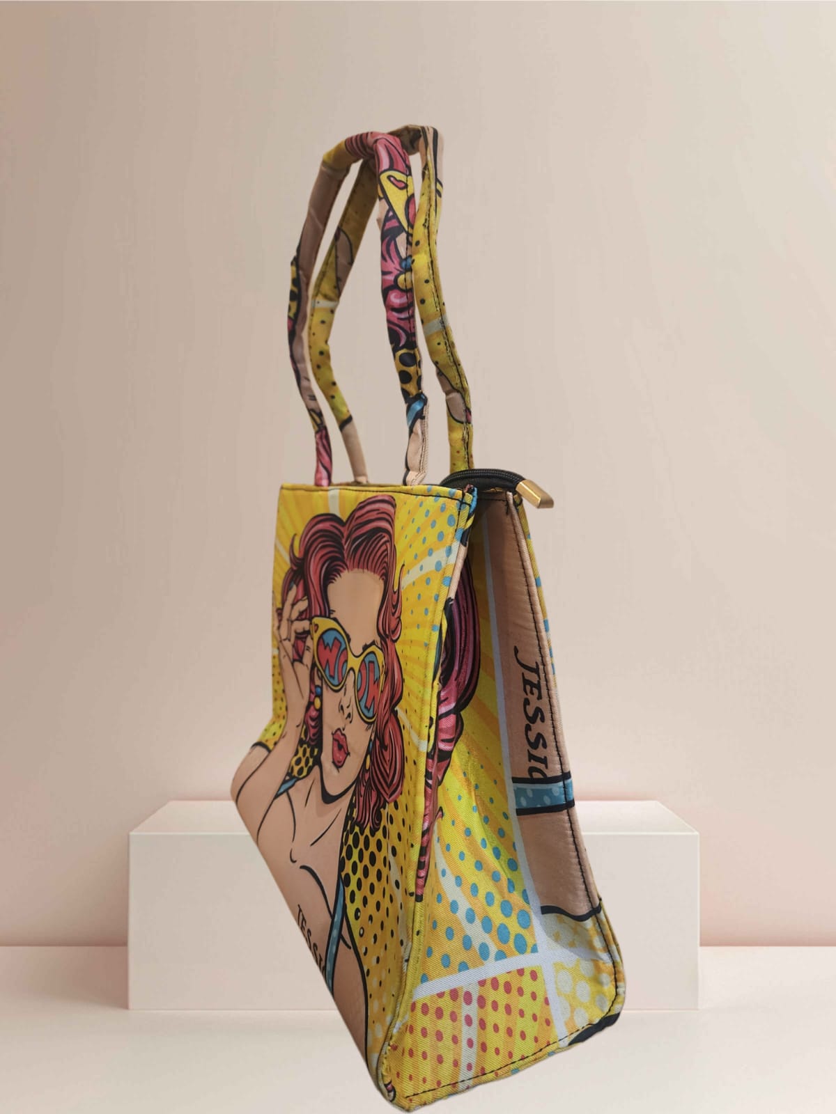 Jessica Quirky Print Tote - Yellow