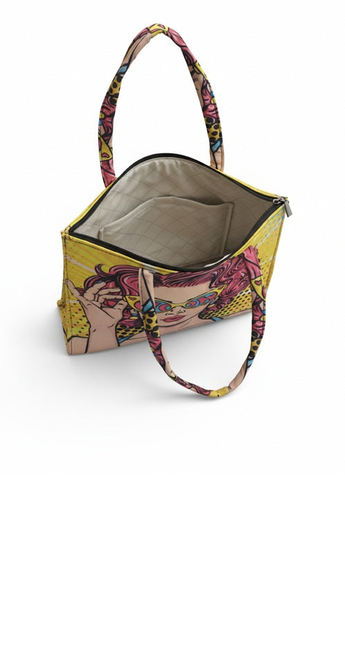 Jessica Quirky Print Tote - Yellow