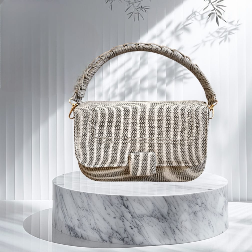 Jute Texture Handbag with rope design handle