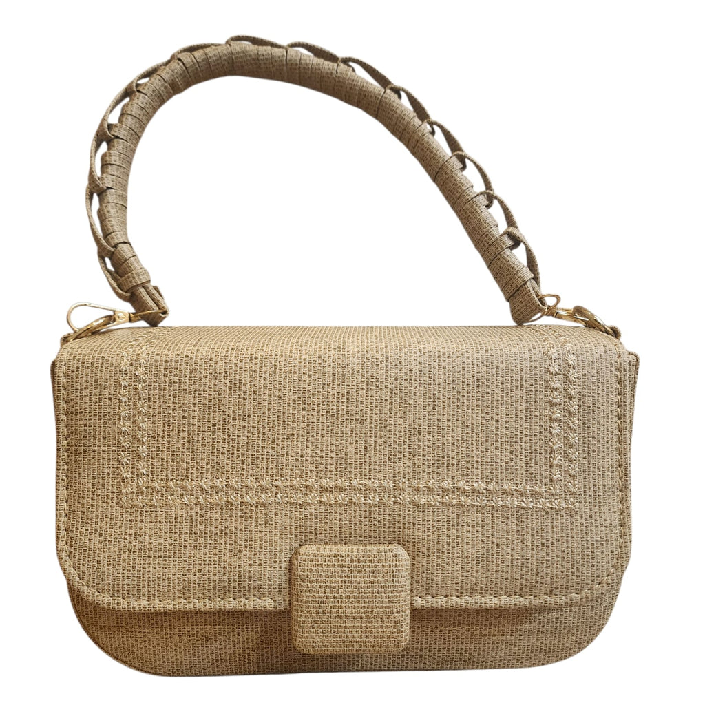 Jute Texture Handbag with rope design handle