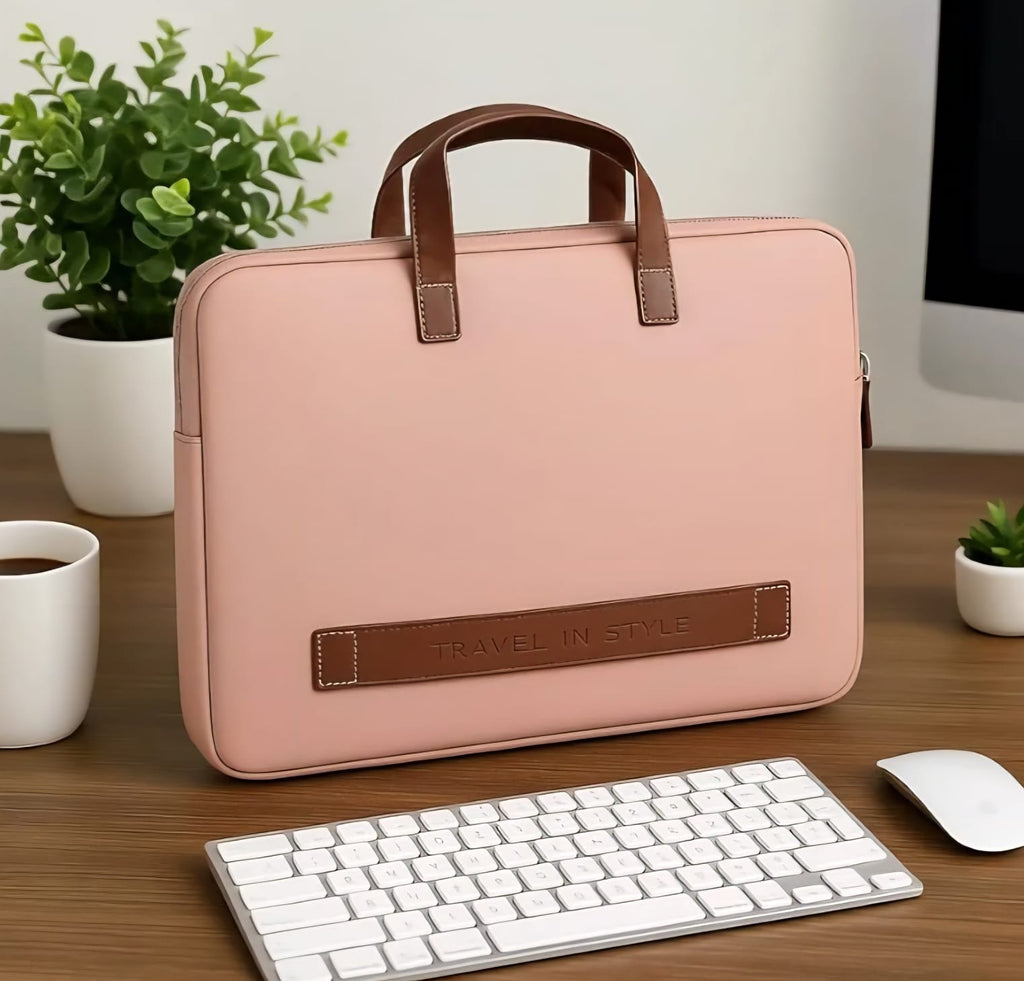 Vegan Leather Laptop Sleeve / bag in pastel Shades