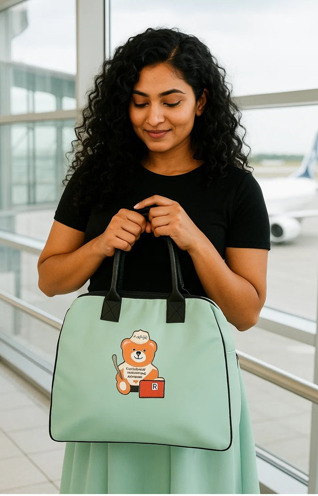 Teddy Motif Extra Large Leatherette Tote Bag