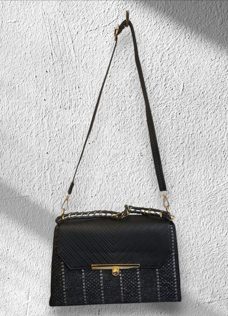 Designer Matty in Stripes with Gold Chain and accessories