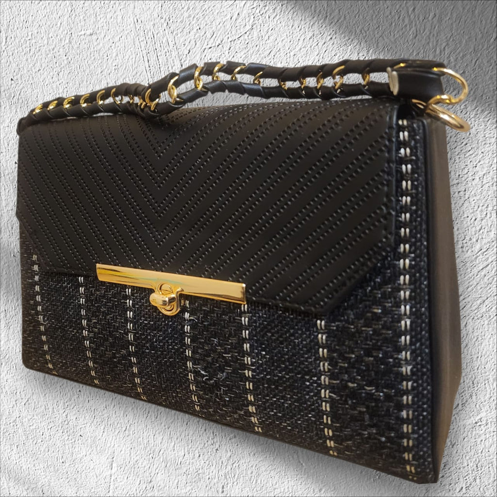 Designer Matty in Stripes with Gold Chain and accessories