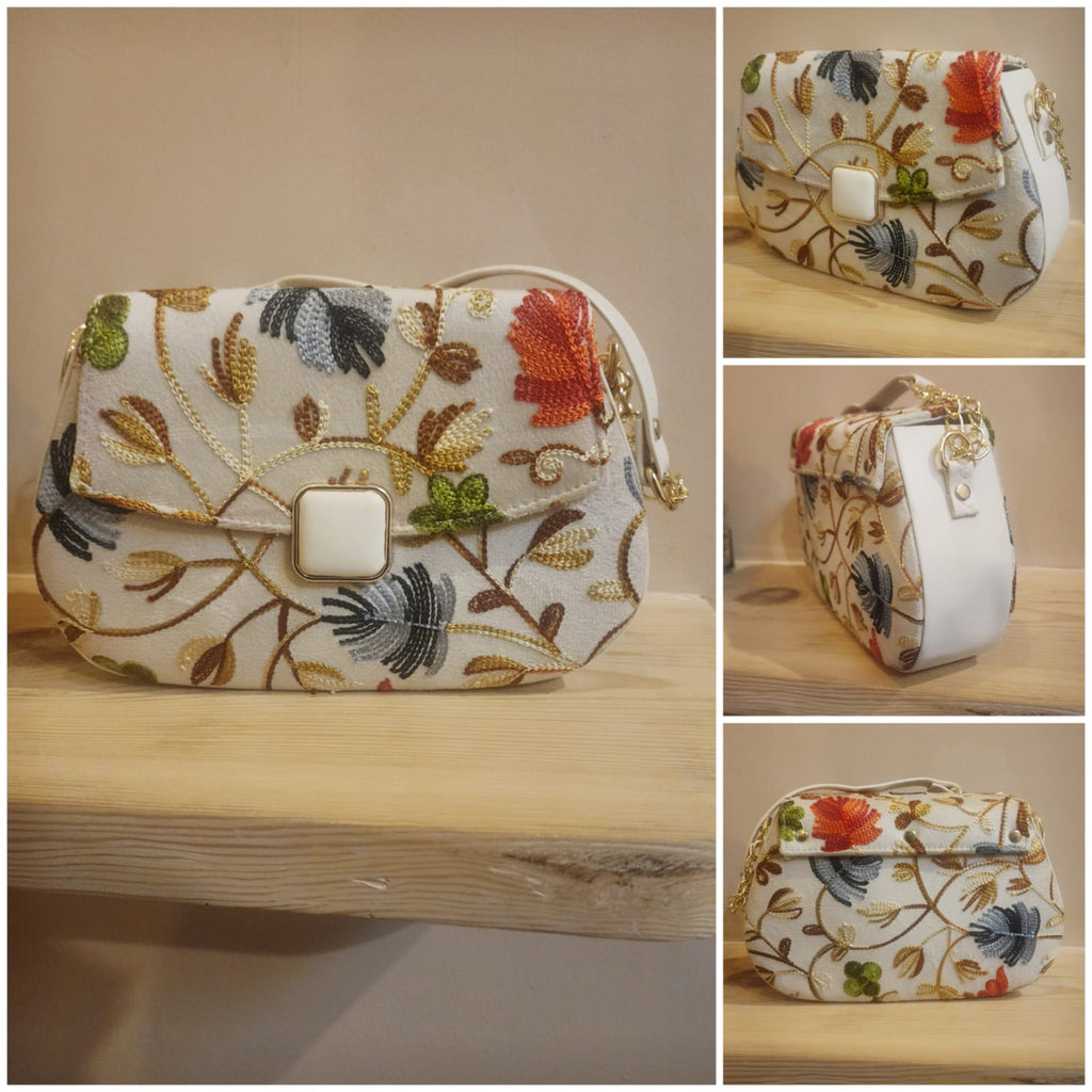 Pashmina Style Embroidered Centre buckle Handbags