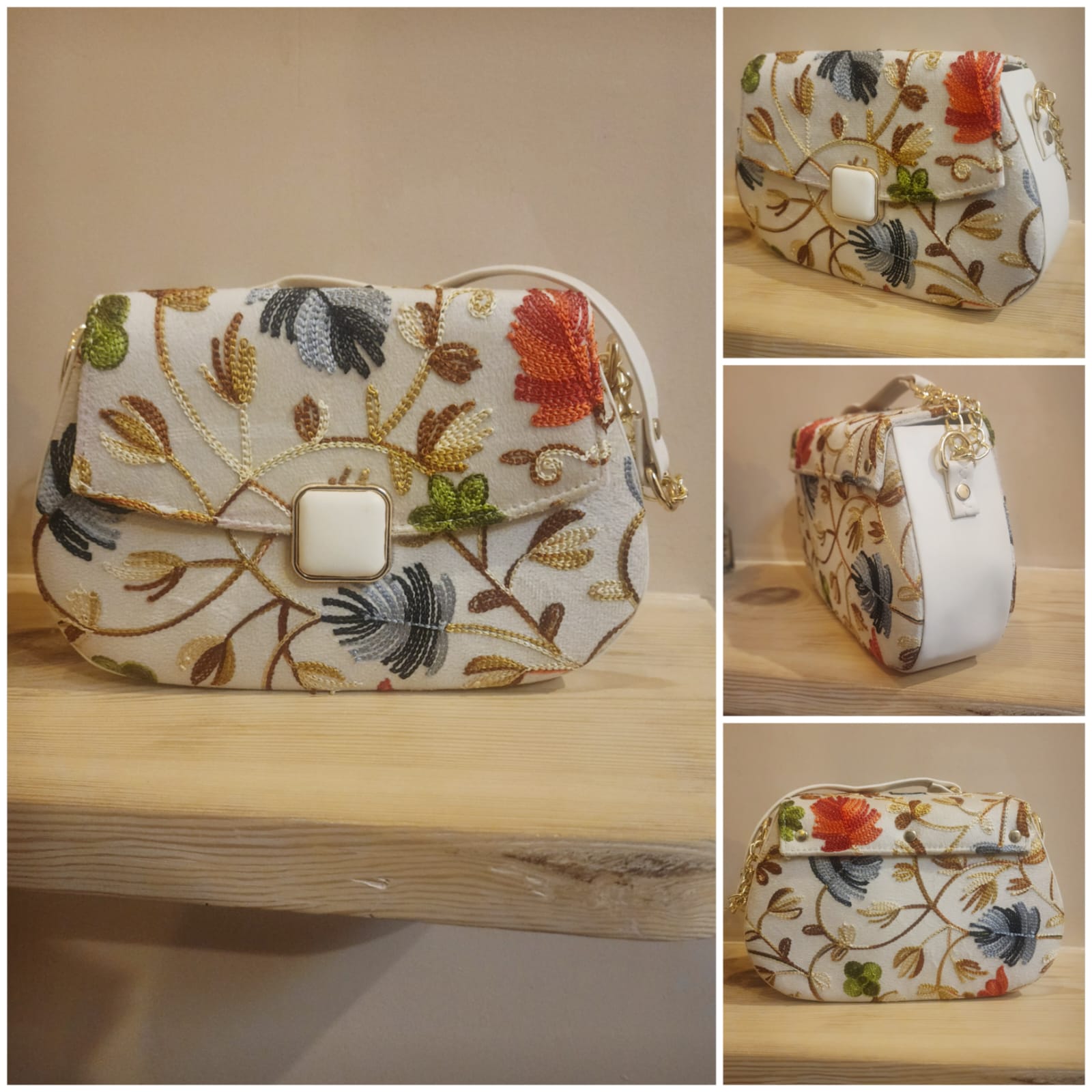 Pashmina Style Embroidered Centre buckle Handbags