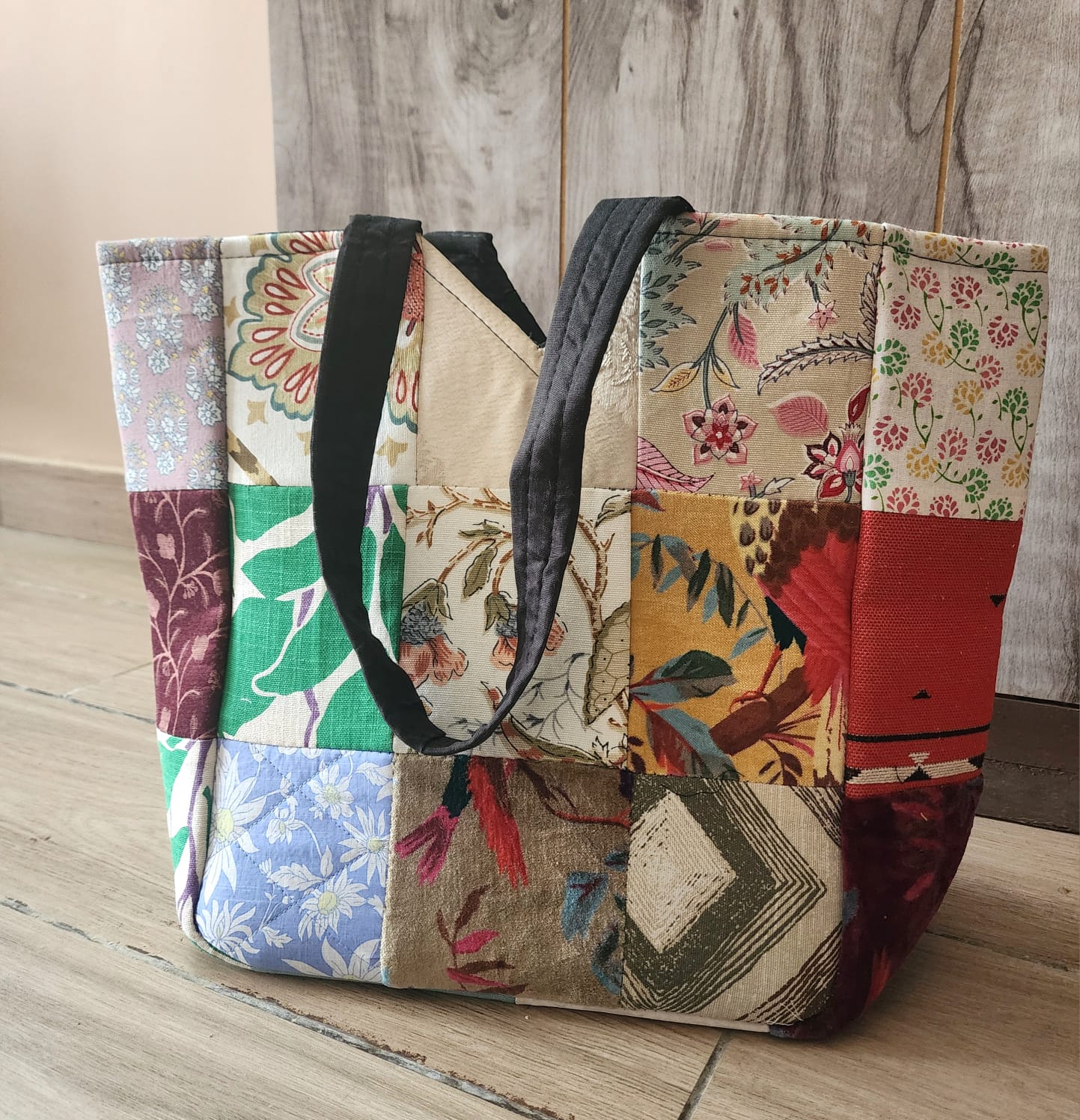 Patchwork Pattern Premium Cotton Tote