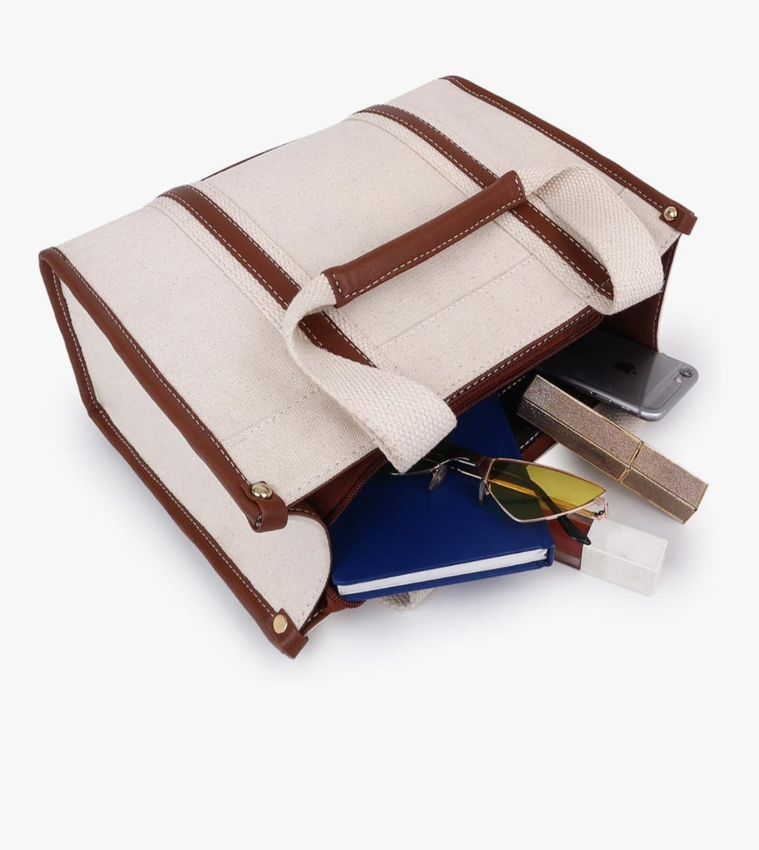 Extra Premium Large Tote - with leather trim handles, Fits 17" Laptop size