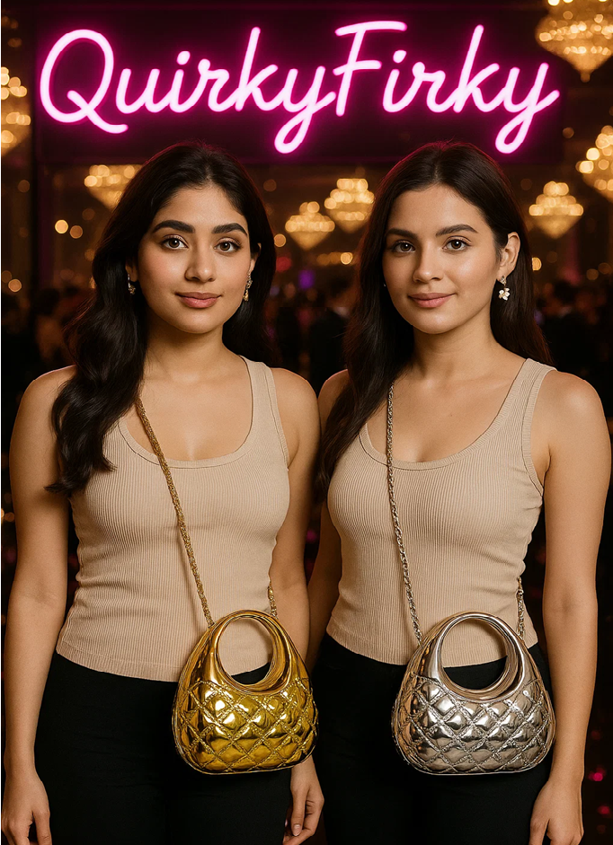 Metallic Finish- Acrylic Quilted Sling Bag