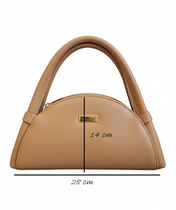 Semicircled shape Soft PU Purse Vintage style