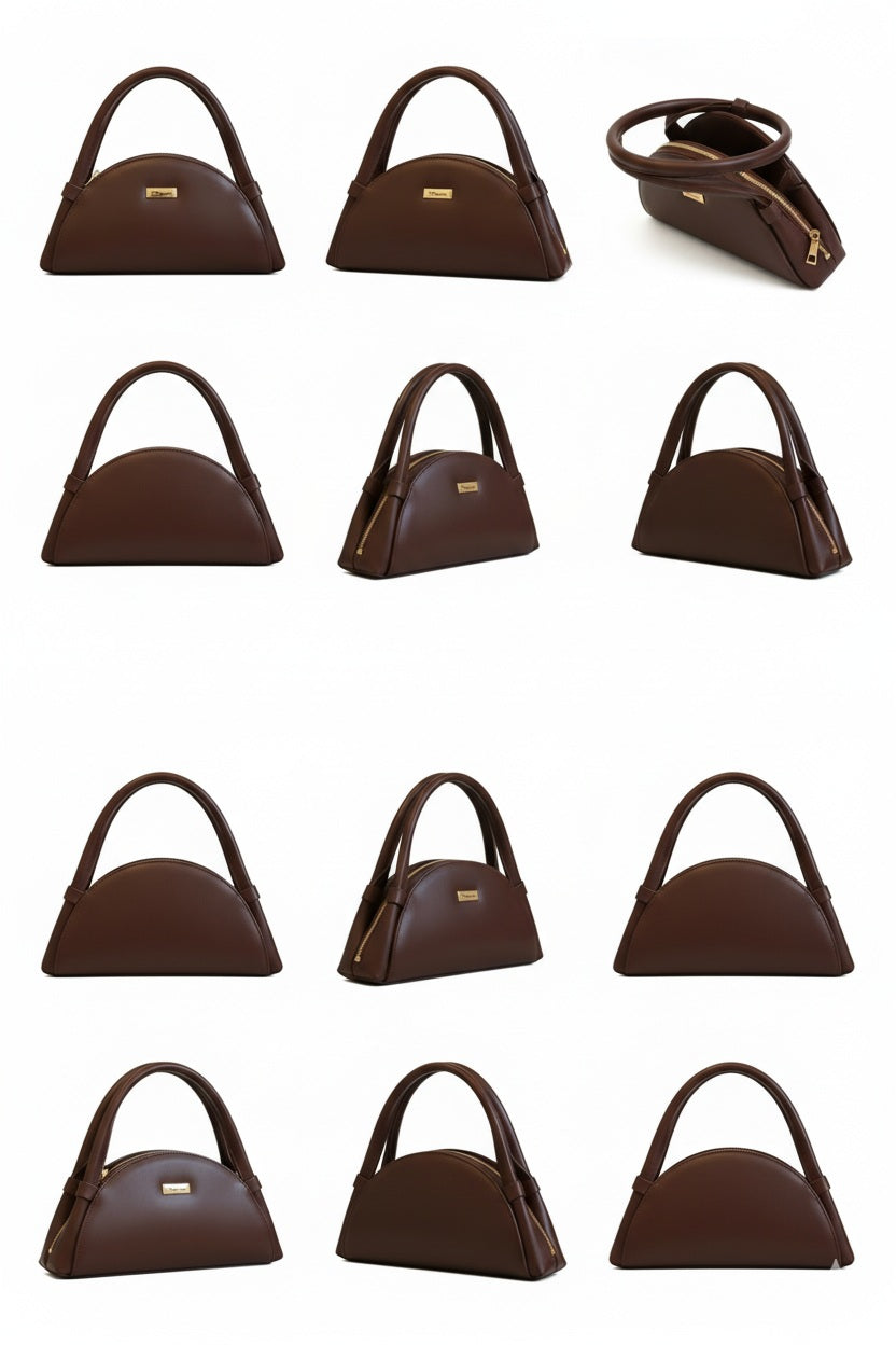 Semicircled shape Soft PU Purse Vintage style