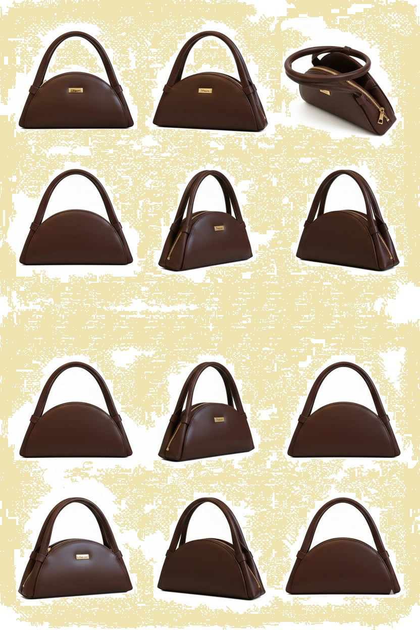 Semicircled shape Soft PU Purse Vintage style