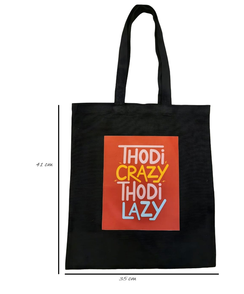 Cotton / Canvas Tote Bag with Crazy Quote - Natural Beige / Black / Blue / Red