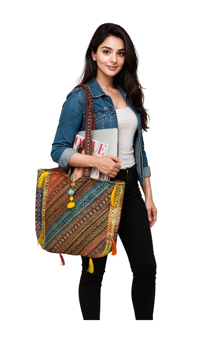 Indian Zari Tote bag