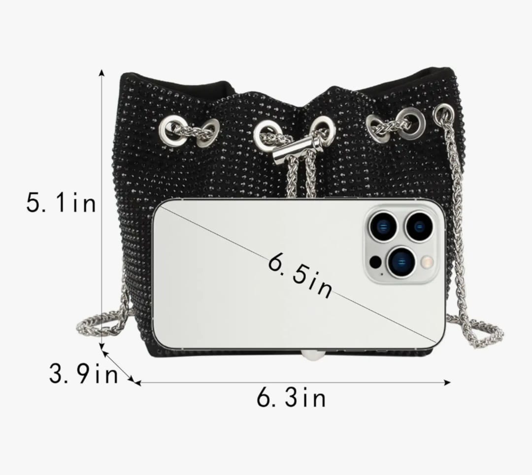 Leatherette Rhinestone studded with heavy Metal Chain - Potli Style