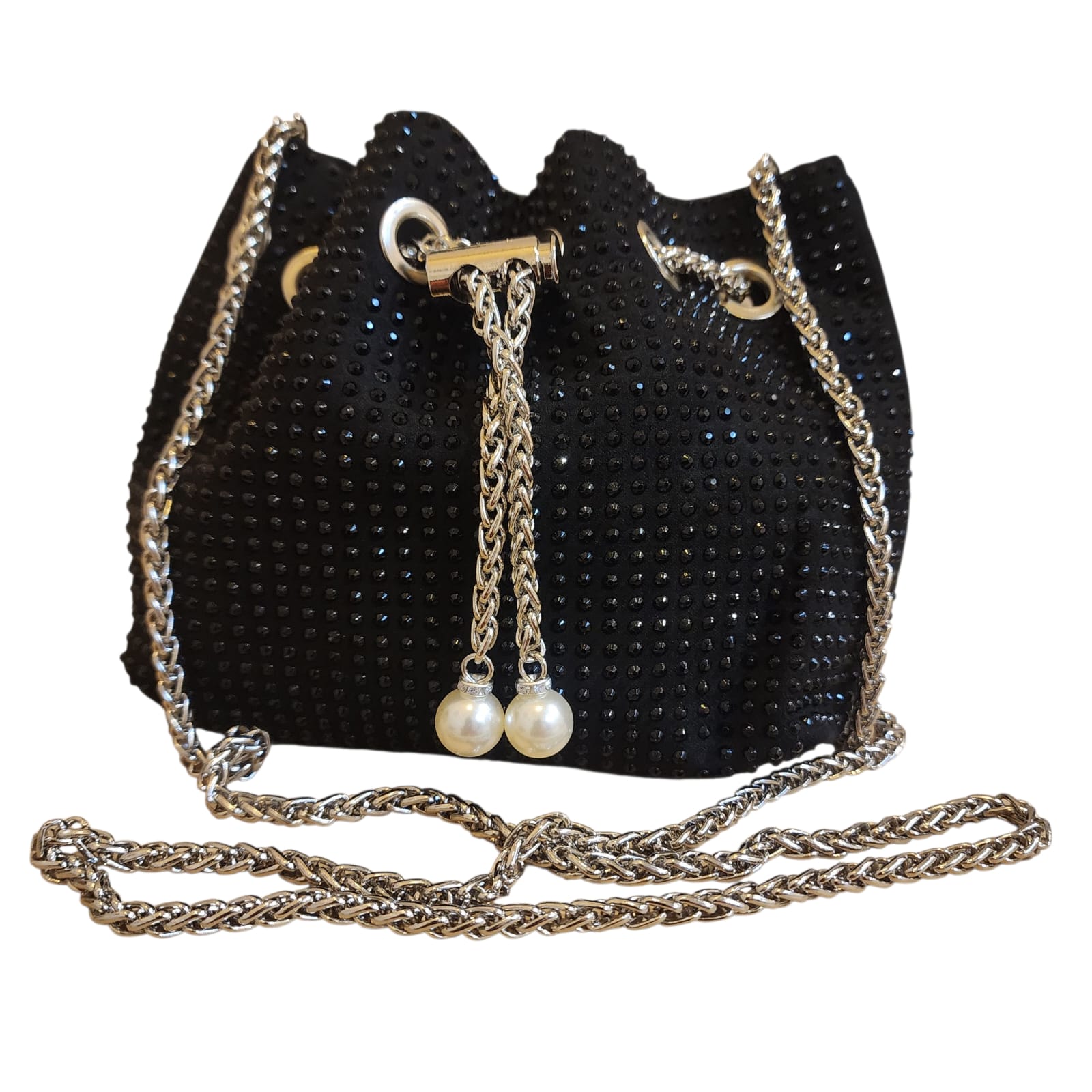 Leatherette Rhinestone studded with heavy Metal Chain - Potli Style