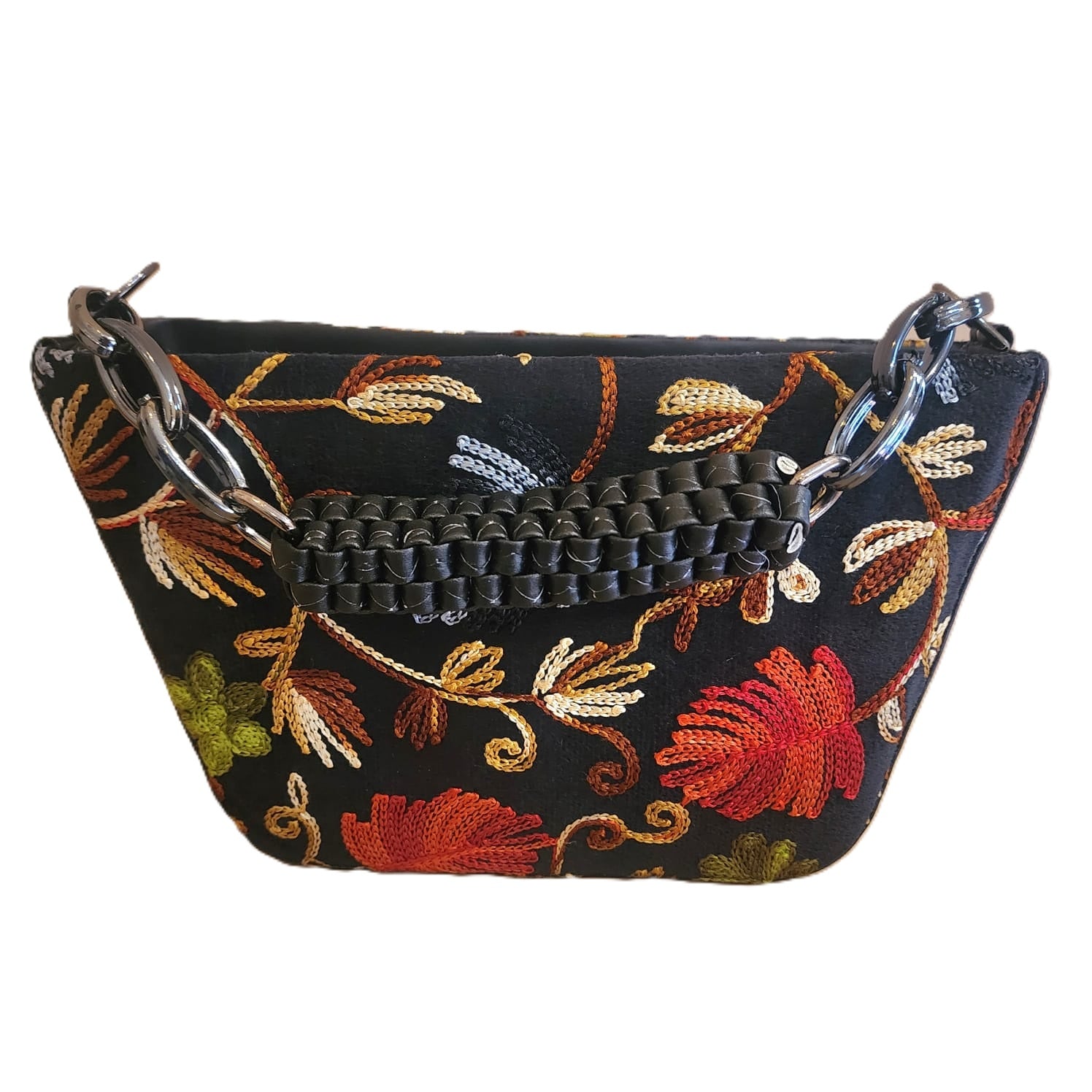 Pashmina style embroidery Boat Sling bag