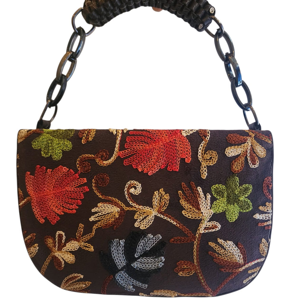 Pashmina style embroidery Boat Sling bag