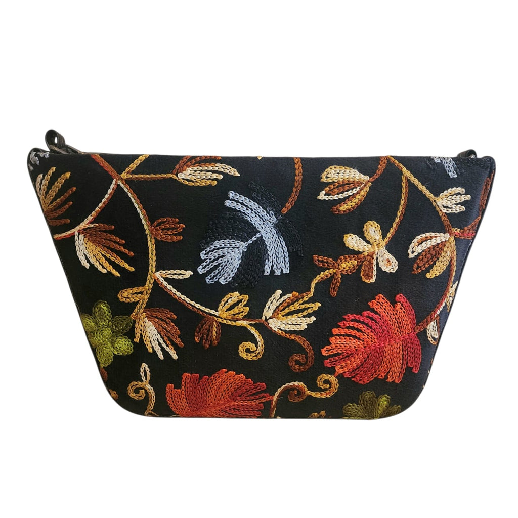 Pashmina style embroidery Boat Sling bag