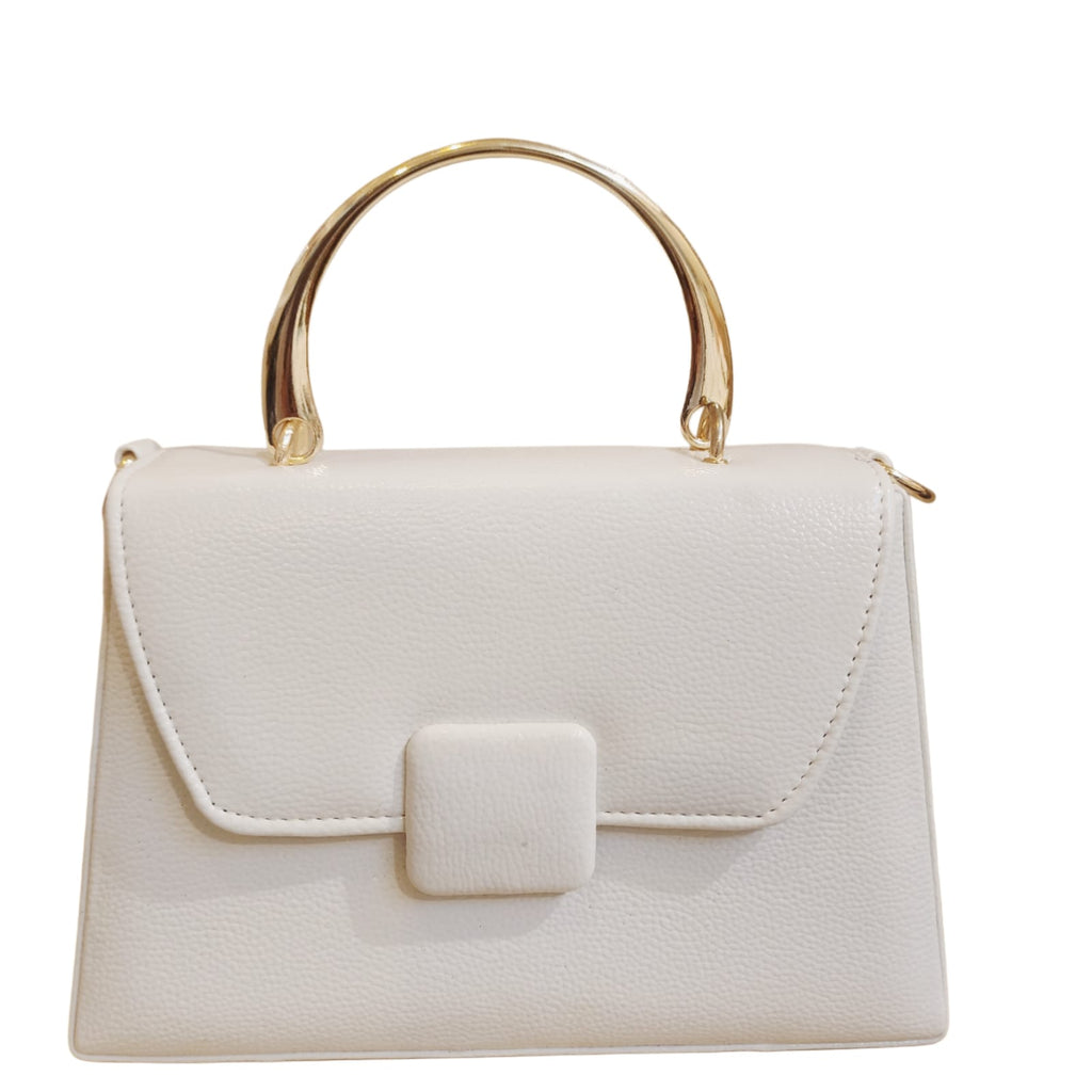 Bucket shape Satchel Style leatherette metal handle