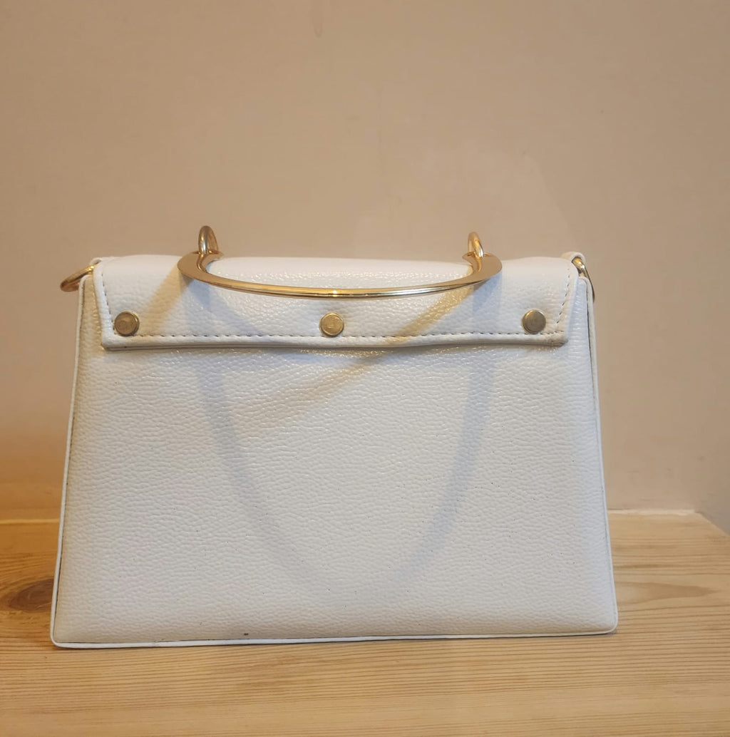 Bucket shape Satchel Style leatherette metal handle