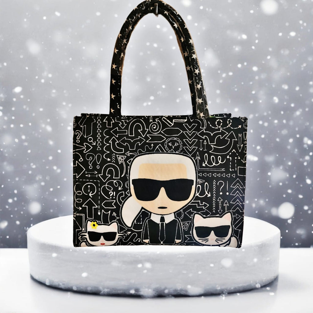 Karl Designer Character Black & White Tote
