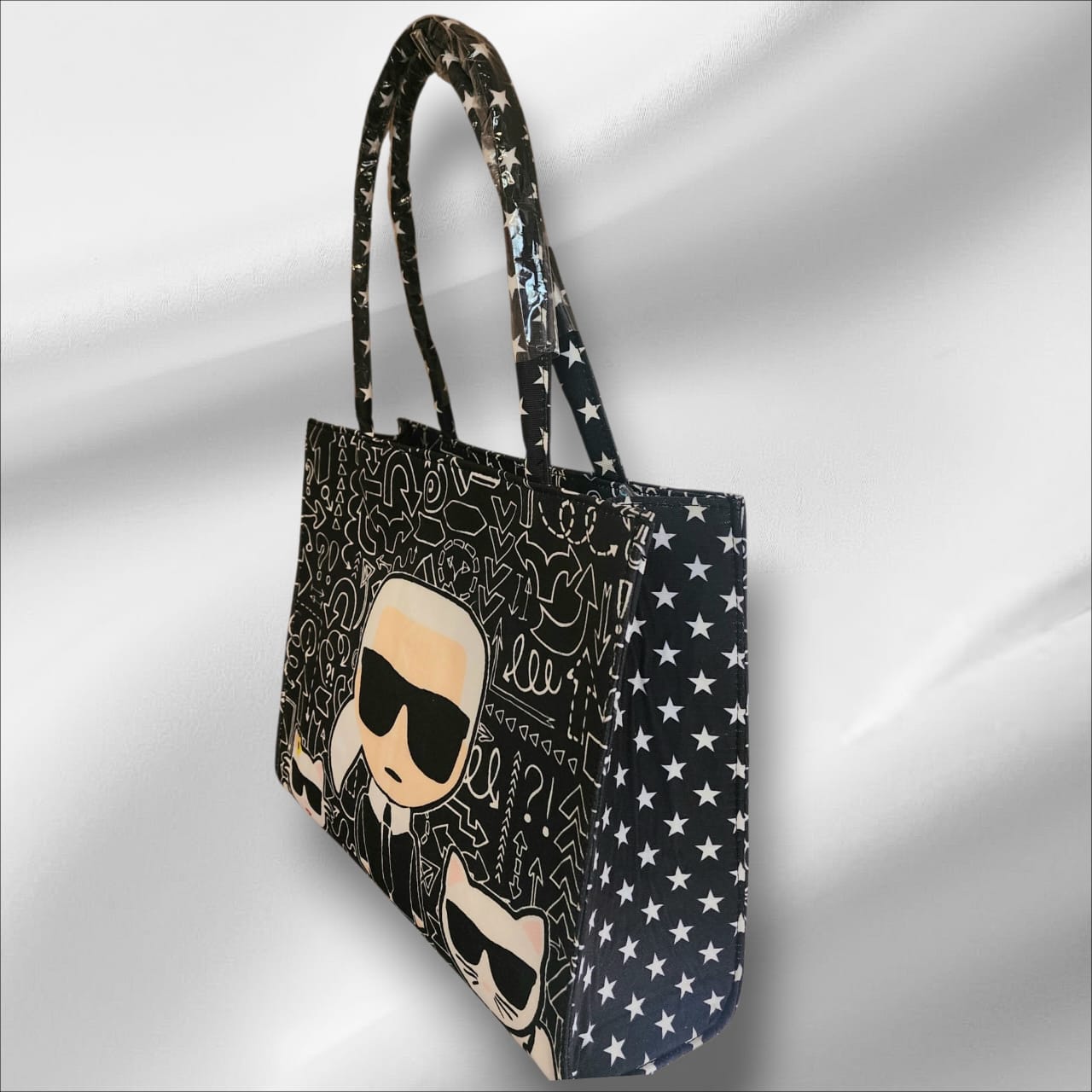 Karl Designer Character Black & White Tote