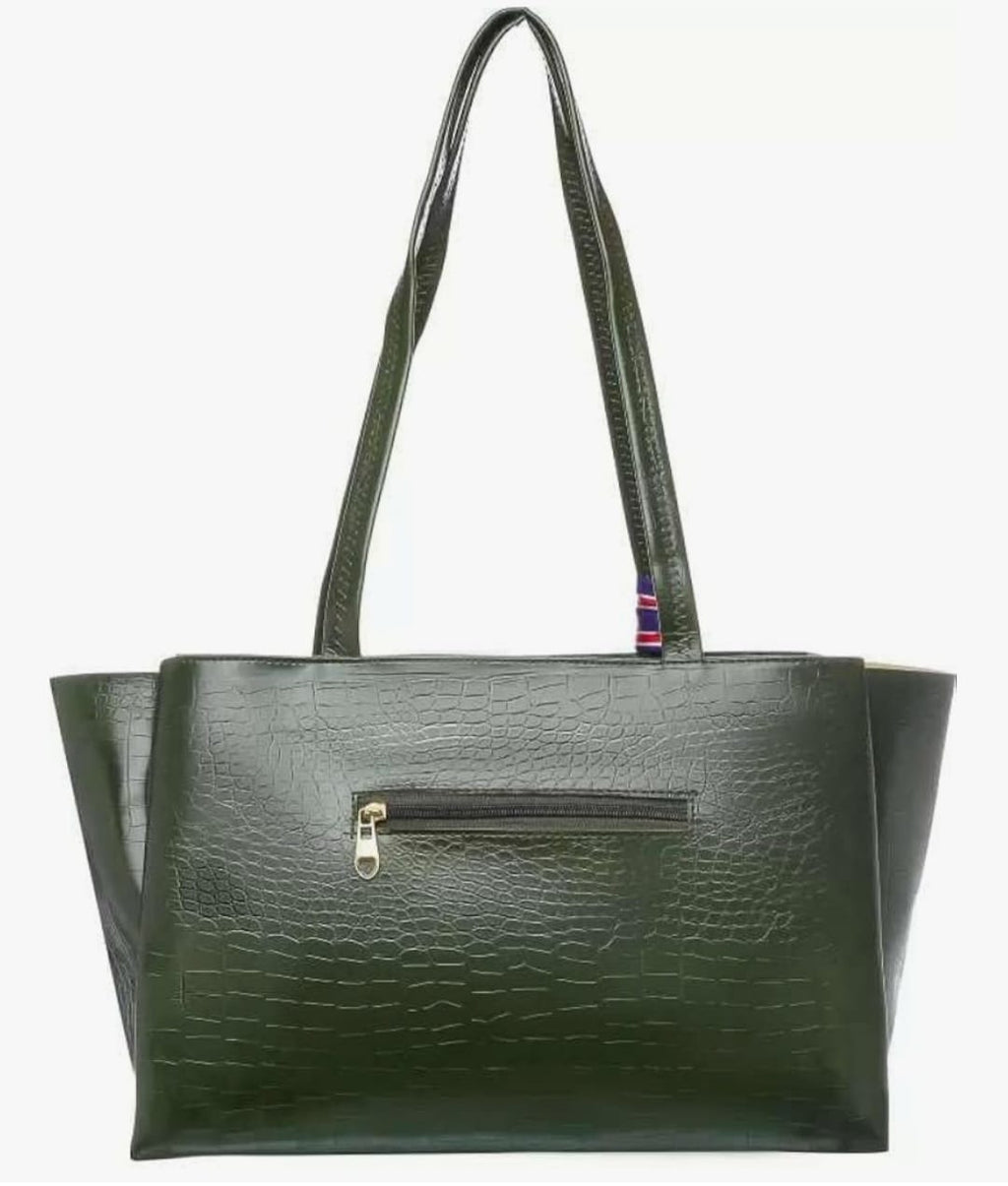 Croco Vegan LeatherTote with Random scarf