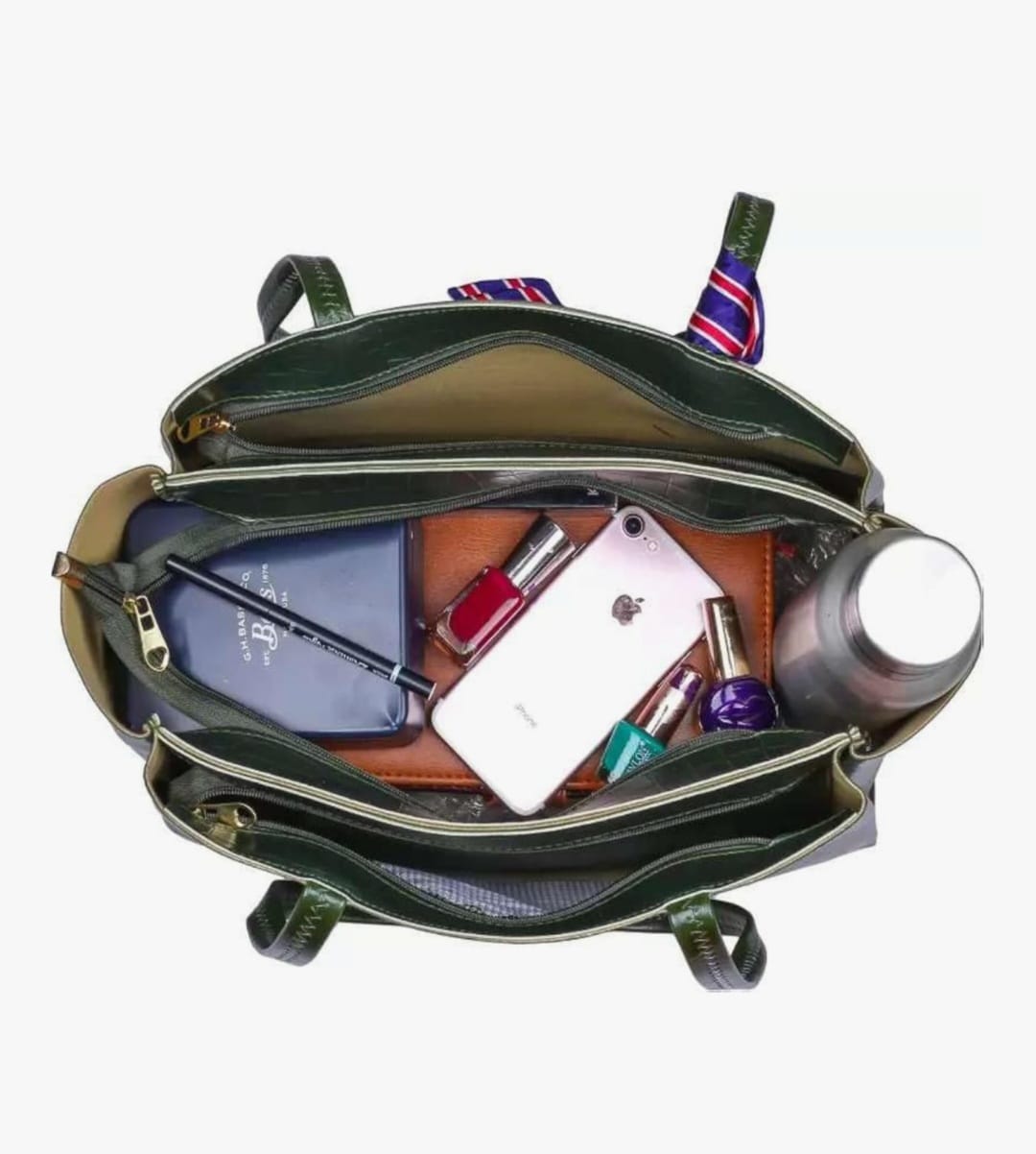 Croco Vegan LeatherTote with Random scarf