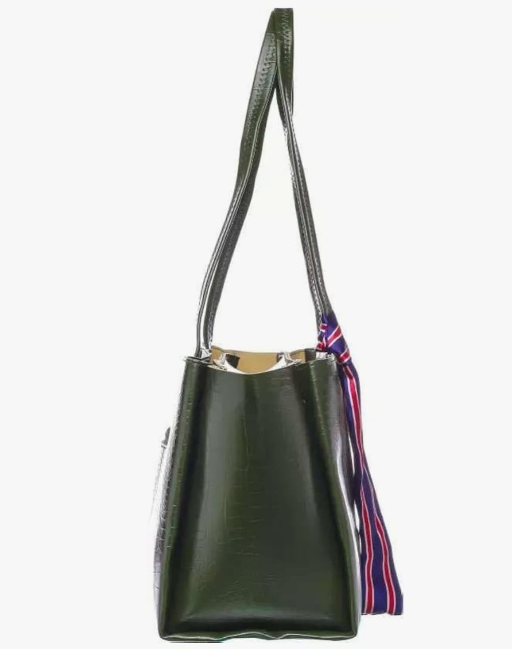 Croco Vegan LeatherTote with Random scarf